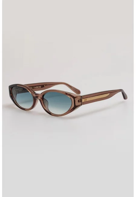 Овални слънчеви очила Lyra - Златист/Светлокафяв