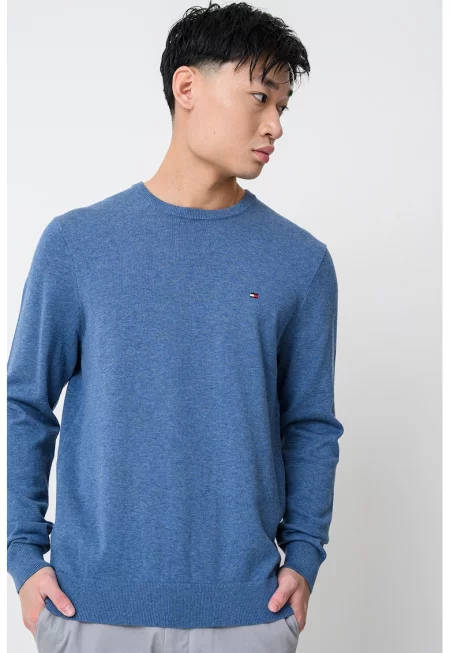 Памучен пъловер с бродирано лого