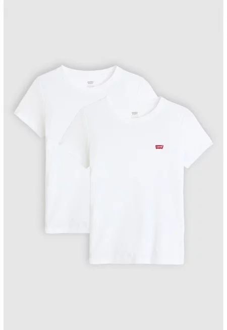 Памучна тениска с овално деколте - 2 броя