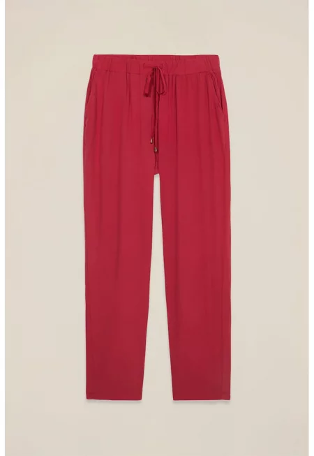 Панталон с връзки - Аленочервен