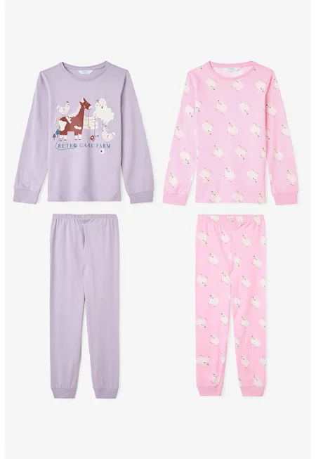 Пижама с овално деколте - 2 чифта