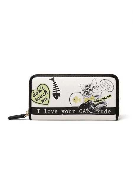 Портмоне с лого - Бял