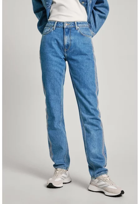 Прави дънки с бродерии - Син