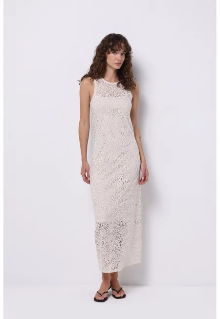 Разкроена рокля с ажур