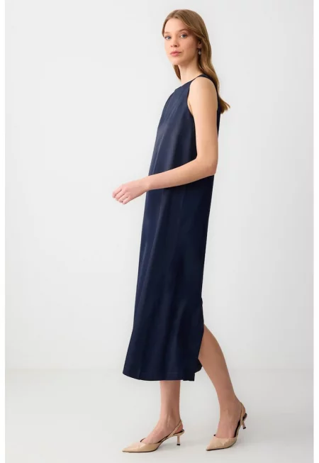 Рокля с цепка - Тъмносин