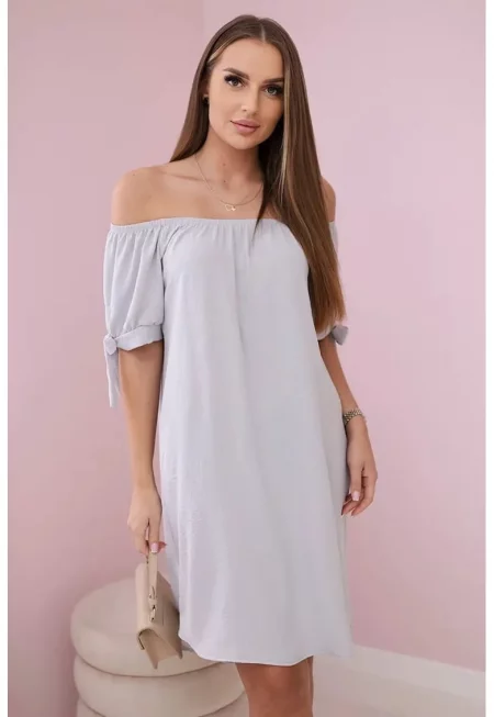 Рокля с връзки на ръкавите - един размер