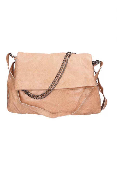 Shoulder Bag With Turnover Hem