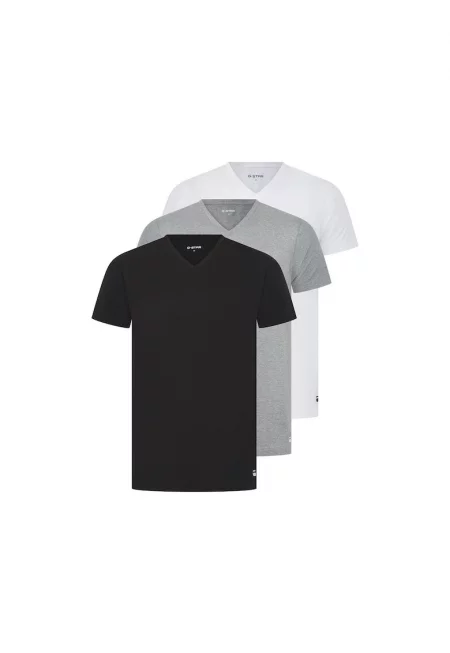 Шпиц тениска Spruce - 3 броя - Бял/Черен/Сив