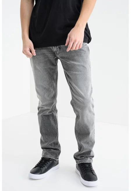 Слим дънки - Меланж тъмно сиво