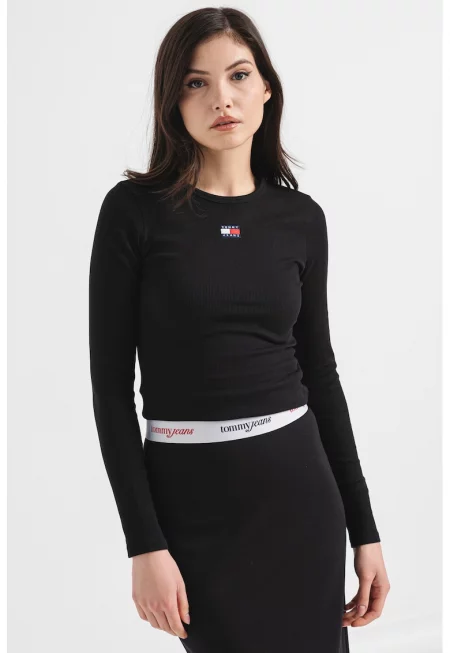 Слим памучна блуза