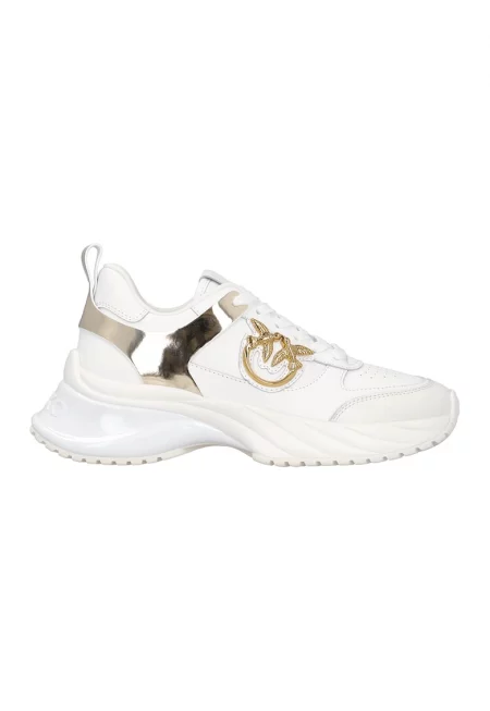 Спортни обувки Ariel от кожа и еко кожа - Бял/Златист