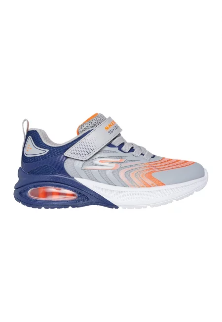 Спортни обувки Microspec Max от еко кожа с велкро - Светло сив/Оранжев