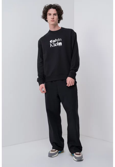 Суитшърт с лого - Бял/Черен