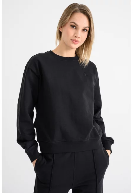 Суитшърт с паднали ръкави - Черен