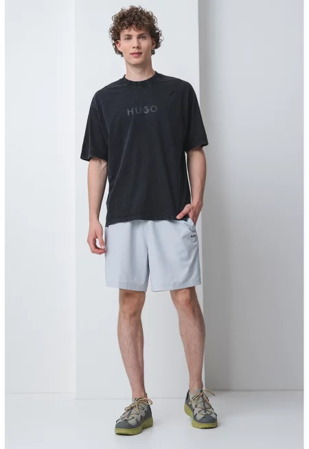 Тениска Nebute с лого - Черен меланж