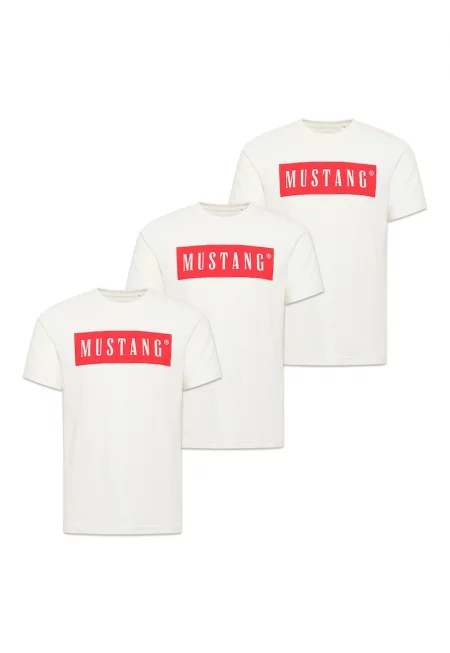 Тениска от органичен памук с лого - 3 броя - Бял