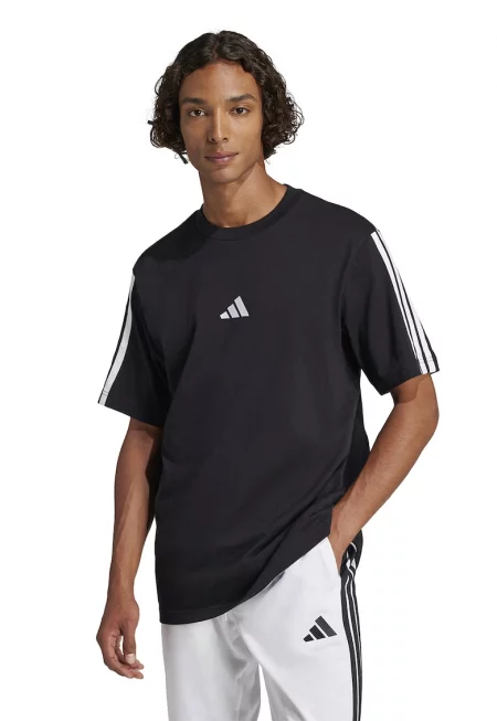 Тениска с овално деколте и ленти с лого на ръкавите