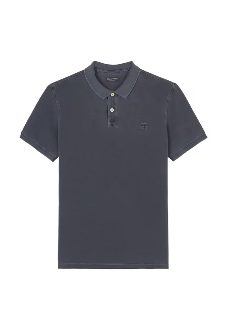 Тениска с яка - Тъмносин