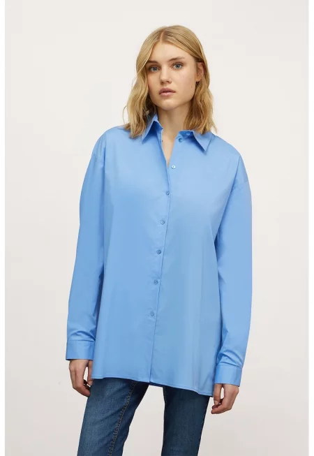 Уголемена риза с паднали ръкави - Лавандула