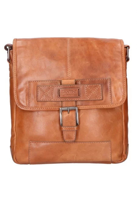 Унисекс кожена чанта 27265 - Коняк кафяв