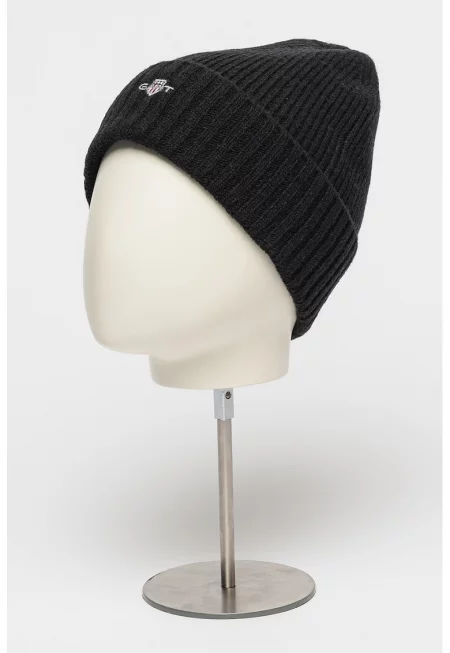 Унисекс шапка Shield с вълна и рипс - Черен