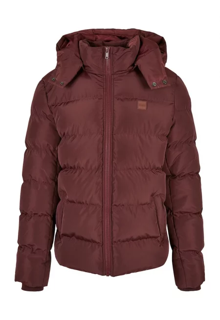 Ватирано зимно яке с качулка - Коняк кафяв