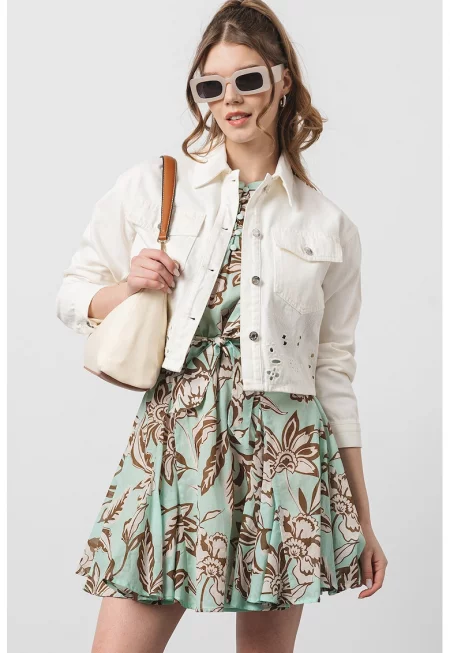 Яке от деним с перфорации