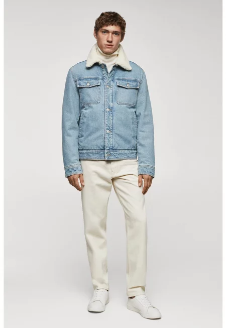 Яке от деним с яка от еко пух