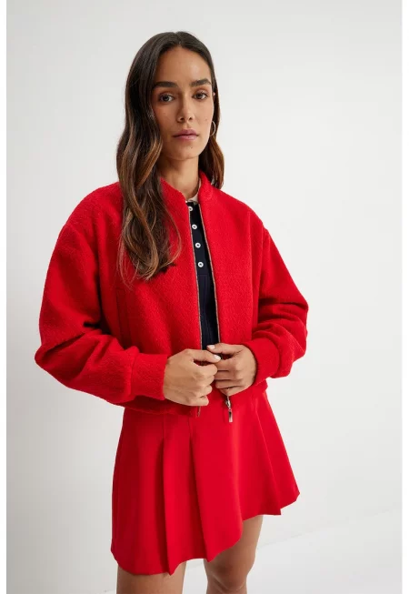 Яке с джобове встрани - Аленочервен