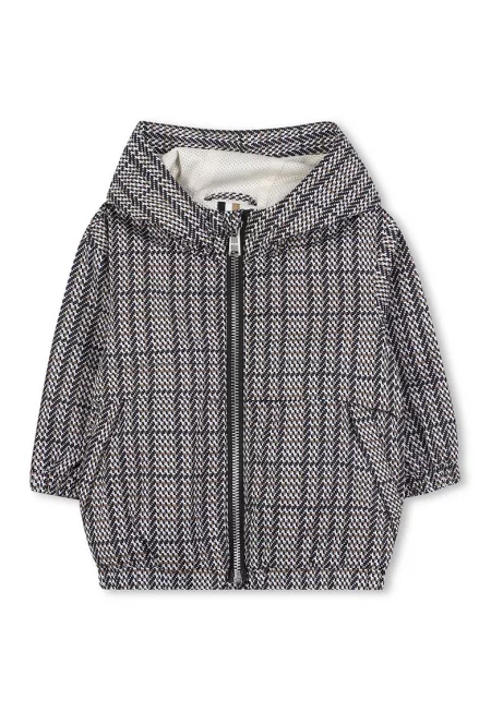 Яке с цип и качулка - Сив меланж