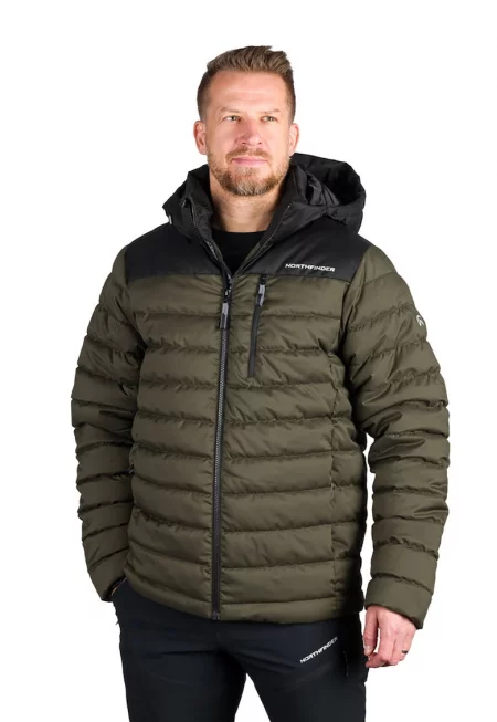 Яке за зимни спортове Milosh с качулка - Черен/Каки