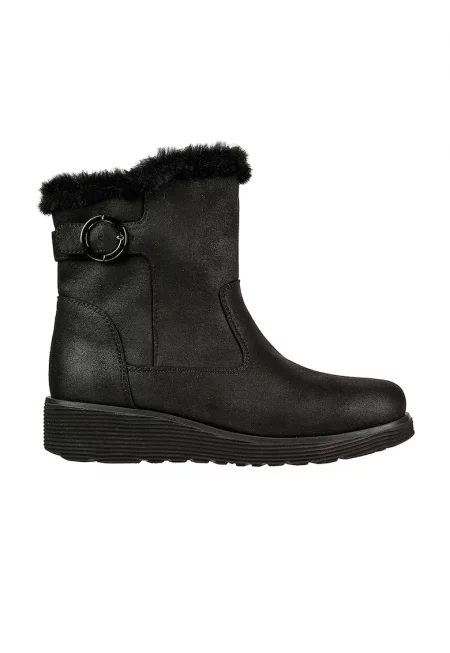 Зимни боти Keepsakes Comfy със скосена подметка - Черен