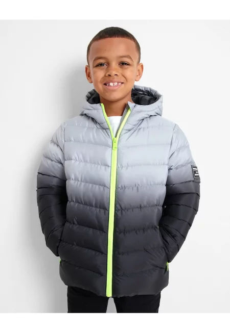 Зимно яке с качулка и преливащи се цветове