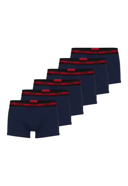 Боксерки с лого на талията - 6 чифта - Син