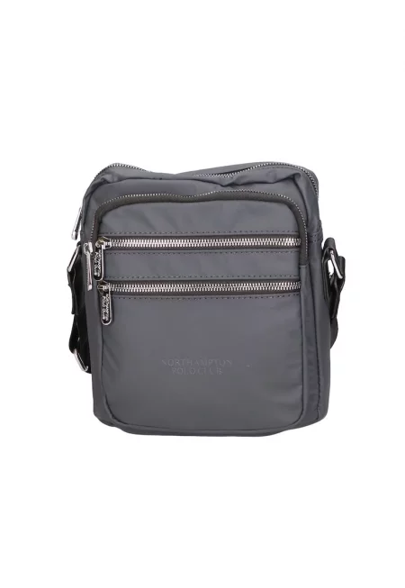 Чанта през рамо с външни джобове - Сив