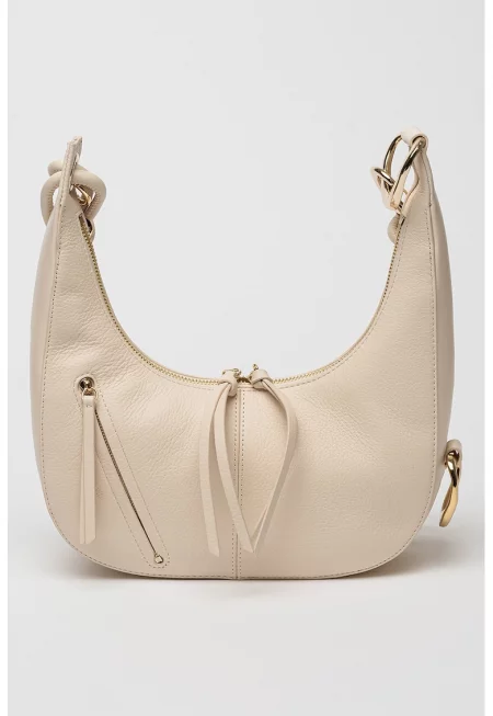 Чанта за рамо Selah с цип - Слонова кост