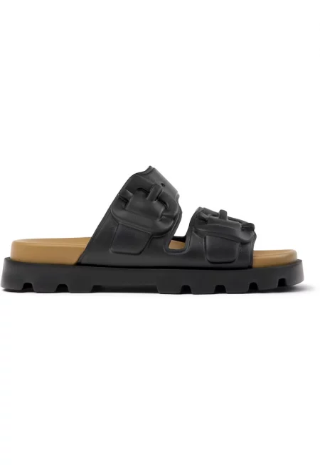 Чехли от еко кожа с токи - Черен