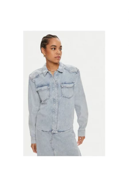 Дамска риза -  304354410 - Памук - Син - Син