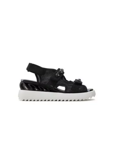 Дамски сандали - 6677S040ZGPPFED001 -  Текстил - Черен