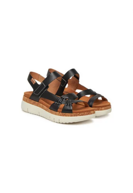 Дамски сандали - W4N-0968 -  Естествена кожа - Черен