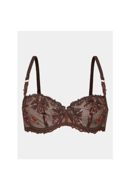 Дамски сутиен -  303154363 - Полиестер/Полиамид - Кафяв