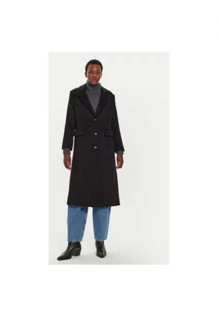 Дамско палто -  304302473 - Вълна/Полиестер/Вискоза - Черен - Черен