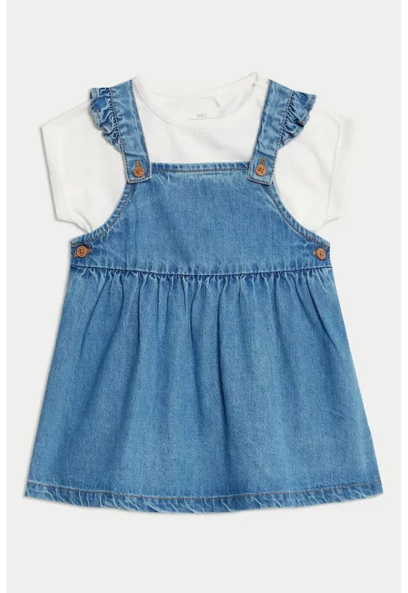 Дънкова рокля с дизайн 2 в 1