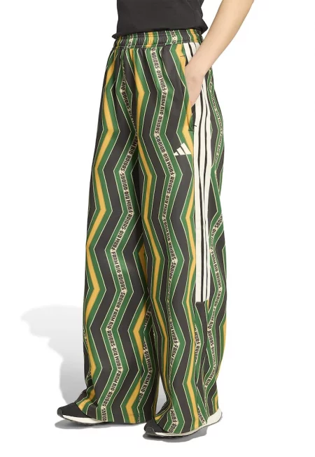 Десениран широк панталон със странични джобове