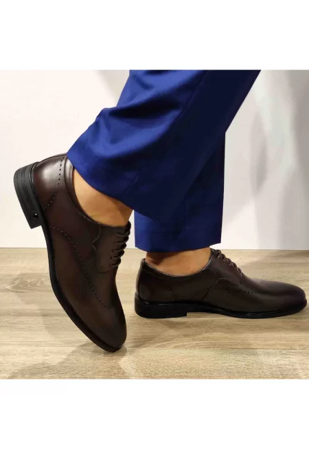 Елегантни мъжки обувки  F066-025 Coffee - Кафе