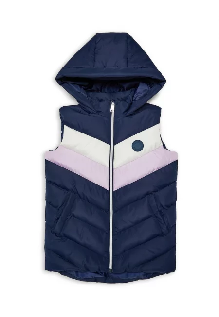 Елек в цветен блок с качулка