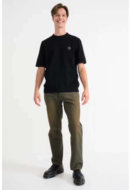 Фино плетен пуловер K_Future с къси ръкави