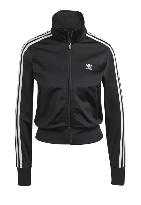 Къс суитшърт Firebird с цип - Бял/Черен