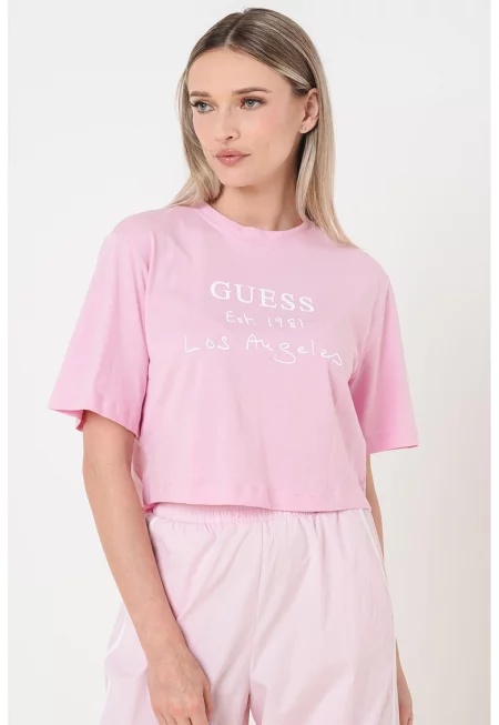 Къса фитнес тениска с принт