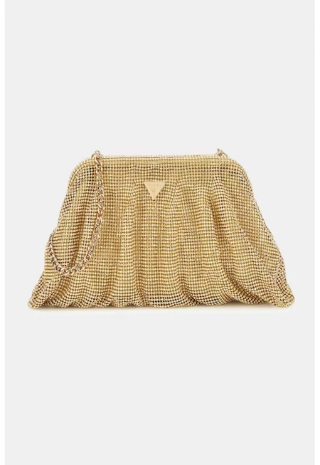 Клъч с декоративни камъни - Златист